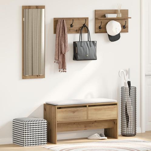 vidaXL 4-delige gangmeubelset in artisan eiken gefabriceerd, Huis en Inrichting, Overige Huis en Inrichting, Nieuw, Verzenden