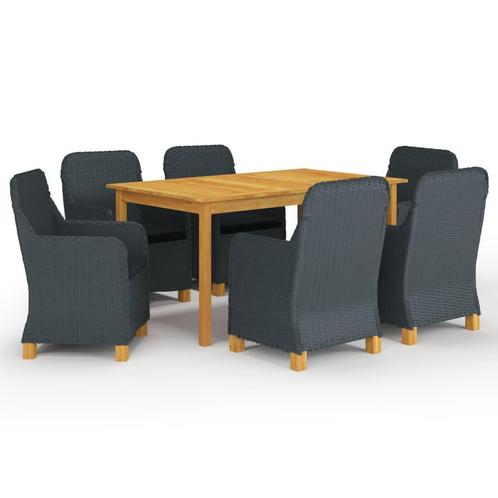 vidaXL 7-delige Tuinset donkergrijs, Tuin en Terras, Tuinsets en Loungesets, Tuinset, Nieuw, Verzenden