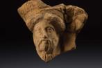Oud-Grieks Terracotta Grieks mannelijk hoofd - 6.5 cm