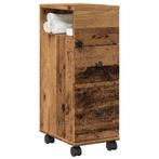 vidaXL Badkamerkast smal met wielen bewerkt hout oud, Verzenden, Nieuw