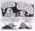 Pentekening Amerika - Iraanse bermbommen (lijst optie), Antiek en Kunst, Verzenden