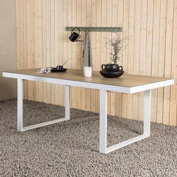 Tuintafel aluminium wit 200x90 | Blad van glas, Verzenden