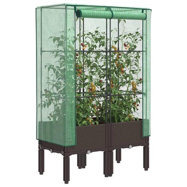 vidaXL Plantenbak verhoogd met kashoes 80x40x140 cm, Tuin en Terras, Bloempotten, Nieuw, Verzenden