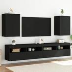 vidaXL Meubles TV muraux 2 pcs noir 40,5x30x60 cm bois, Maison & Meubles, Neuf, Verzenden