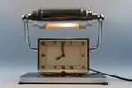 Art Deco bureaulamp met klok - Lampe de table - Chromé(e) -, Antiek en Kunst