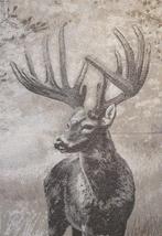 Raar Jacquard weefsel in Alpaca wol - 185x140cm - Hert met