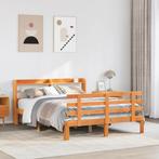 vidaXL Bedframe met hoofdbord massief grenenhout wasbruin, Huis en Inrichting, Slaapkamer | Bedden, Verzenden, Nieuw