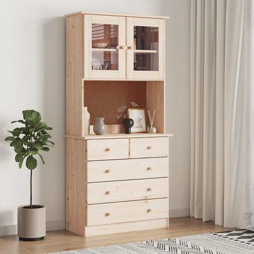 vidaXL Hoge kast ALTA 77x35x165 cm massief grenenhout, Huis en Inrichting, Kasten | Dressoirs, Nieuw, Verzenden
