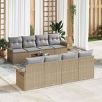 vidaXL 9-Delige Tuinbankset met Kussens in Beige, Verzenden, Nieuw