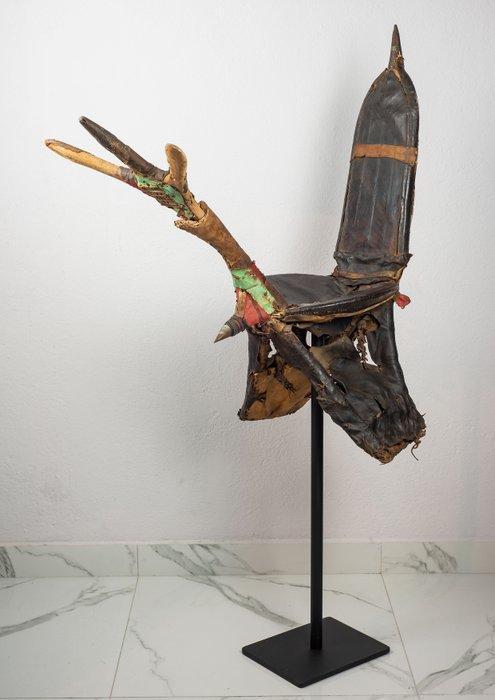 Antiek zadel Tuareg - Hout, Leder, Messing, IJzer (gesmeed),, Antiquités & Art, Art | Art non-occidental