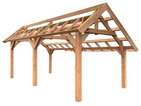 Veiling - Traditionele Douglas kapschuur 560x360x325 cm, Tuin en Terras, Overkappingen