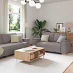 vidaXL 3-delige Sofaset met Kussens in Taupe Stof, Huis en Inrichting, Verzenden, Nieuw