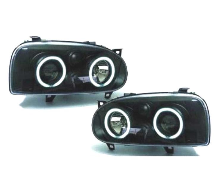 PHARES POUR VOLKSWAGEN VW GOLF MK3 91-97 ANGEL EYES CCFL FON, Auto-onderdelen, Verlichting, Verzenden