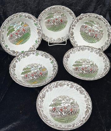 Plat - Myotts Country Life – 6 Schalen, Staffordshire beschikbaar voor biedingen
