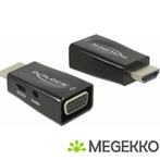 DeLOCK 65901 HDMI A VGA & 3.5 mm Audio Zwart, Nieuw, Verzenden