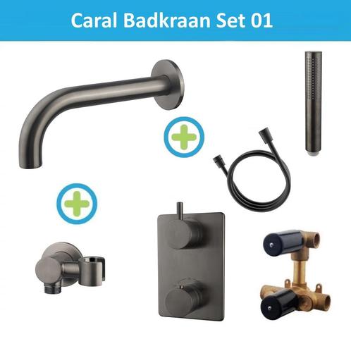 Wiesbaden Badkraan Inbouw Set Caral 01 Gunmetal, Doe-het-zelf en Bouw, Sanitair, Kraan, Nieuw, Ophalen of Verzenden