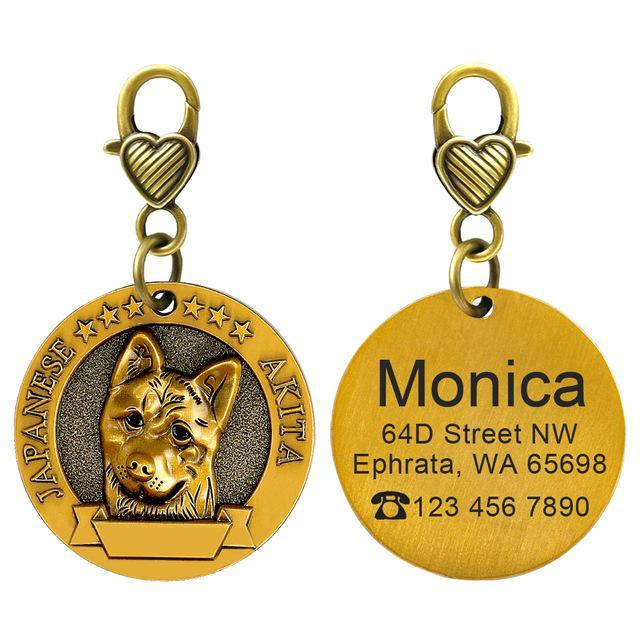 Gegraveerde Akita Hondentag, Collections, Collections Autre, Envoi