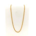 Gouden vierkante koningsschakel ketting | 61 cm, Handtassen en Accessoires, Ophalen of Verzenden, Gebruikt, Overige kleuren, Goud