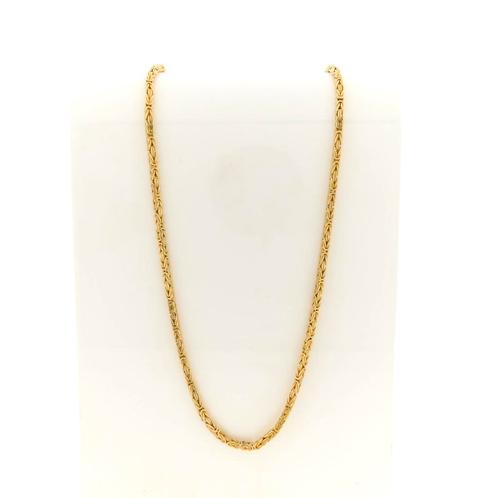 Gouden vierkante koningsschakel ketting | 61 cm, Handtassen en Accessoires, Kettingen, Overige kleuren, Gebruikt, Goud, Ophalen of Verzenden