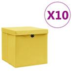 vidaXL Opbergboxen met deksel 10 st 28x28x28 cm geel, Verzenden, Nieuw