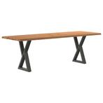 vidaXL Eettafel met natuurlijke rand 240x80x74 cm eikenhout, Huis en Inrichting, Tafels | Eettafels, Verzenden, Nieuw