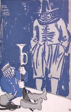 Spotprent over een gestrande Postjager (lijst optie), Verzenden