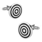 Fako Bijoux® - Manchetknopen - Rond - Target - Zwart - Ø, Verzenden, Nieuw