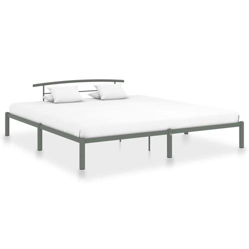 vidaXL Bedframe metaal grijs 200x200 cm, Huis en Inrichting, Slaapkamer | Bedden, Nieuw, Verzenden