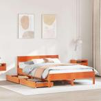 vidaXL Bed met matras massief grenenhout wasbruin 140x190 cm, Verzenden