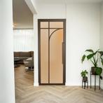 Stalen Binnendeur - Brons - 5 Vlaks rond - Mat glas, Doe-het-zelf en Bouw, Minder dan 80 cm, Binnendeur, Nieuw, Metaal