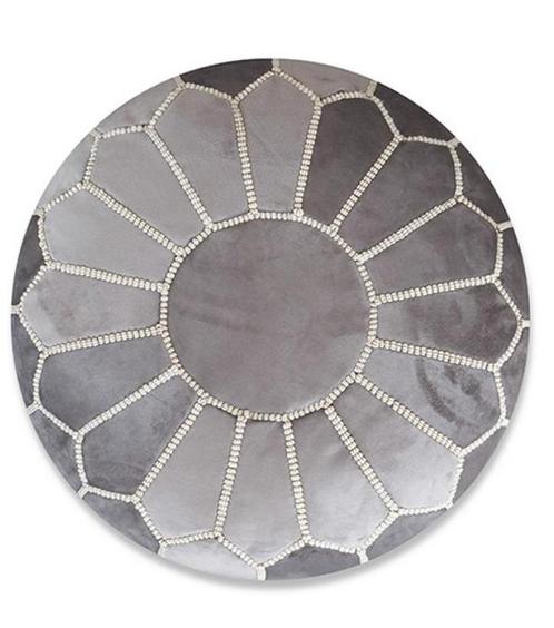Velvet pouffe – grey and white, Elektronische apparatuur, Overige elektronische apparatuur, Verzenden