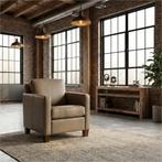 Leren fauteuil Smart - Granada Taupe (taupe/bruin) - Poten, Huis en Inrichting, Fauteuils, Nieuw, Ophalen of Verzenden, Bohemian, Eigentijds, Modern, Retro