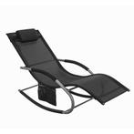 Tweedekans | SoBuy Ligstoel - Buiten - Max. 150 kg - Zwart, Tuin en Terras, Ophalen of Verzenden, Nieuw