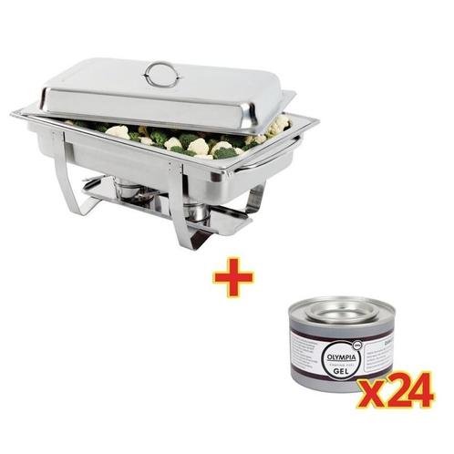 Milan chafing dish 9L | Met 24 stuks brandpasta gel |, Zakelijke goederen, Horeca | Keukenapparatuur, Nieuw in verpakking, Verzenden