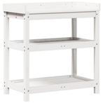 Plantentafel met Schappen Wit | OP=OP | 40% Korting, Tuin en Terras, Verzenden, Nieuw, 60 tot 100 cm, 60 cm of meer