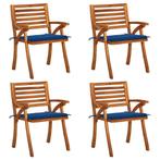 vidaXL Chaises de jardin avec coussins 4 pcs Bois de, Neuf, Verzenden