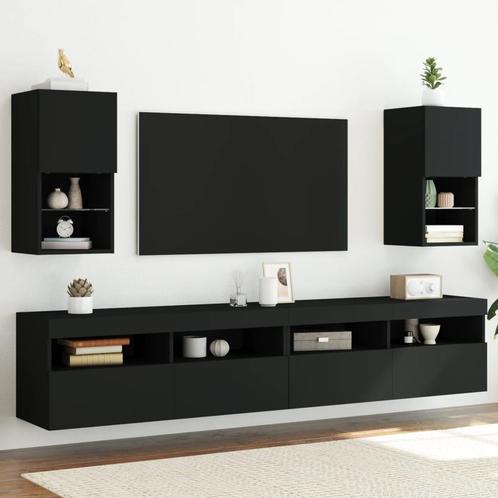 vidaXL Tv-meubelen 2 st met LED-verlichting 30,5x30x60 cm, Maison & Meubles, Armoires | Mobilier de télévision, Envoi