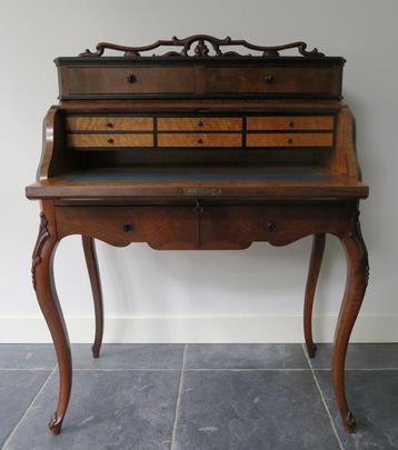 Secrétaire - Bois de nerprun, placage en bois de rose, cuir