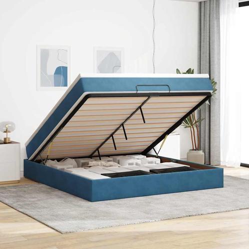 vidaXL Ottoman bed met matras 160x200cm fluweel donkerblauw, Huis en Inrichting, Slaapkamer | Bedden, Nieuw, Verzenden