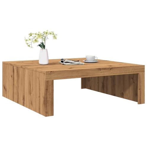 vidaXL Salontafel 100x100x35 cm bewerkt hout artisanaal, Huis en Inrichting, Tafels | Salontafels, Nieuw, Verzenden