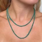 Collier en émeraude naturelle massive, taillée en rondelle