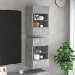 vidaXL Wandkasten met LED-verlichting voor tv 2 st, Huis en Inrichting, Kasten |Televisiemeubels, Verzenden, Nieuw