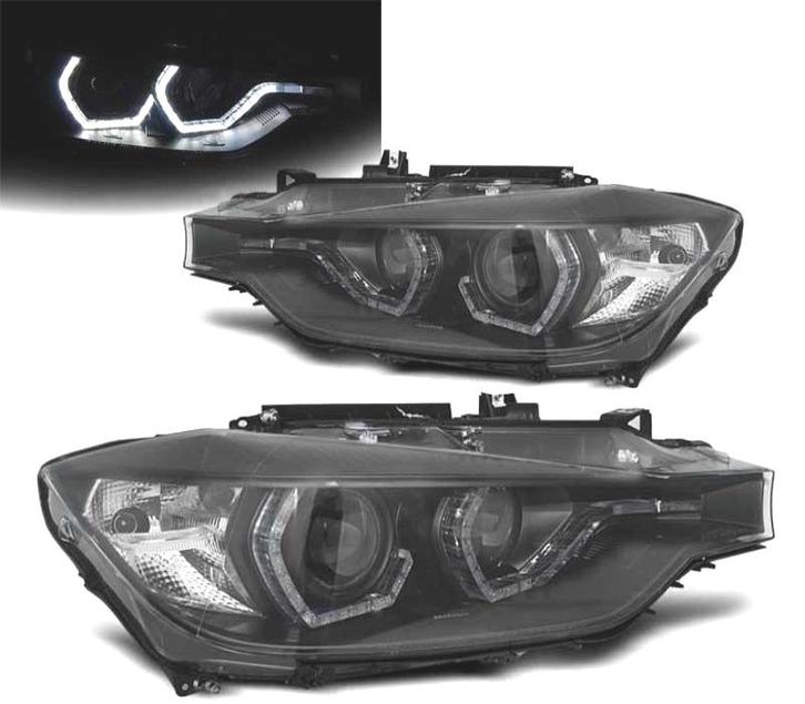 PHARES BMW F30 F31 LCI 15-19 LUMIÈRE DIURNE LED DRL NOIRS, Auto-onderdelen, Verlichting, Verzenden