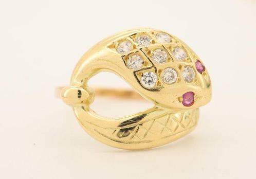 Ring - 18 karaat Geel goud Diamant (Natuurlijk) - Slang, Handtassen en Accessoires, Ringen