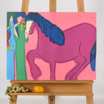 Walasse Ting (1929-2010) - Pink Horse, Antiek en Kunst