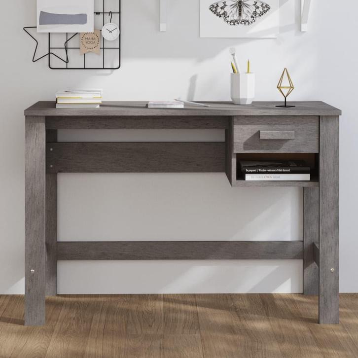 vidaXL Bureau HAMAR 110x40x75 cm massief grenenhout, Huis en Inrichting, Bureaus, Nieuw, Verzenden