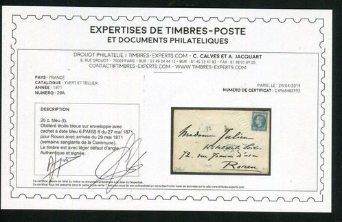 France 1871 - Rare lettre envoyée de Paris le 27 Mai 1871, Postzegels en Munten, Postzegels | Europa | Frankrijk