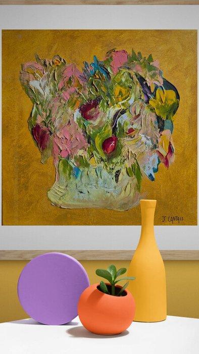 Frédérique Cantais (1966) - Sentiment Floral, Antiek en Kunst, Kunst | Schilderijen | Modern