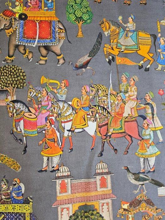 Exclusieve Indiase stof - 300x280cm - Artmaison grijs -, Antiek en Kunst, Antiek | Tapijten, Tafelkleden en Textiel