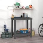 vidaXL Werkbank 80x50x80 cm massief grenenhout grijs, Doe-het-zelf en Bouw, Werkbanken, Verzenden, Nieuw
